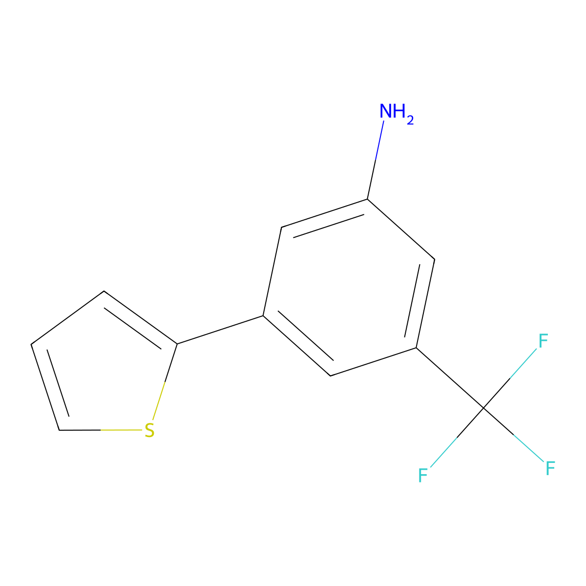 3-(Thiophen-2-yl)-5-(trifluoromethyl)aniline molecular structure, CAS 2138110-66-2
