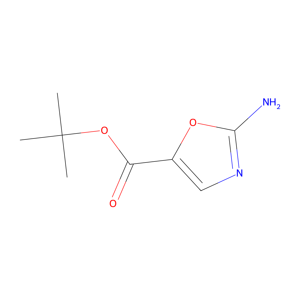 Tert-butyl 2-amino-1,3-oxazole-5-carboxylate molecular structure, CAS 2138110-67-3