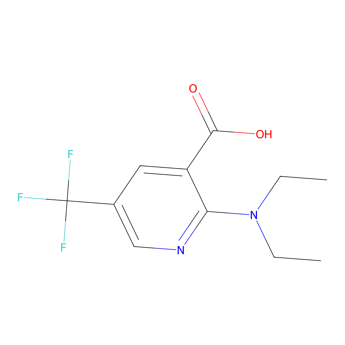 2-(Diethylamino)-5-(trifluoromethyl)pyridine-3-carboxylic acid molecular structure, CAS 2138111-24-5