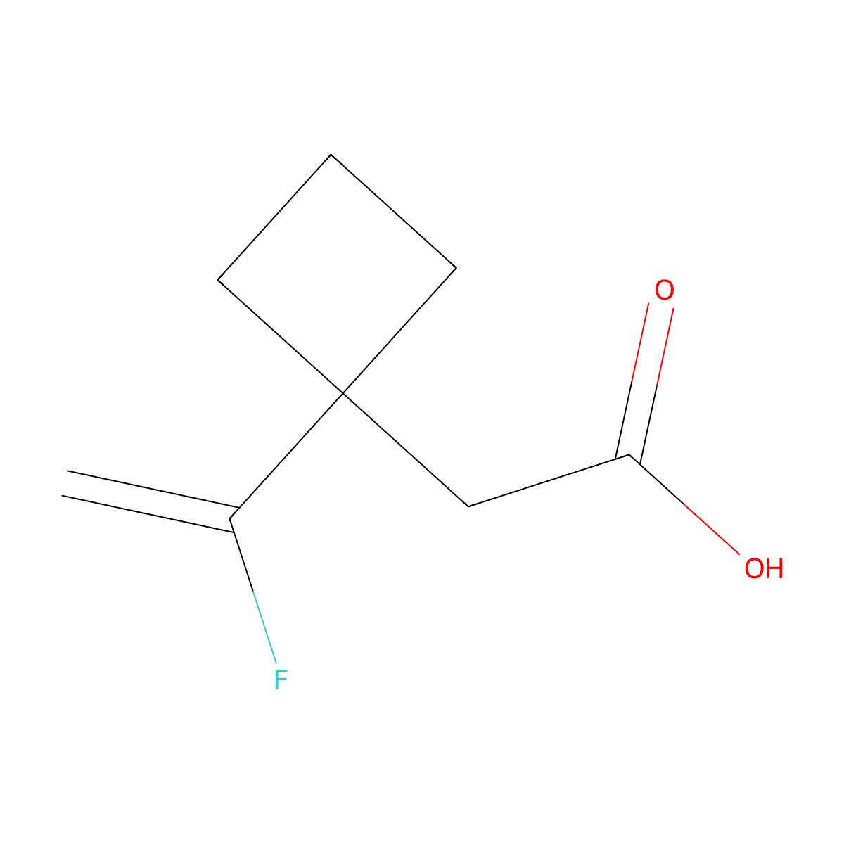 2-[1-(1-Fluoroethenyl)cyclobutyl]acetic acid molecular structure, CAS 2138111-32-5