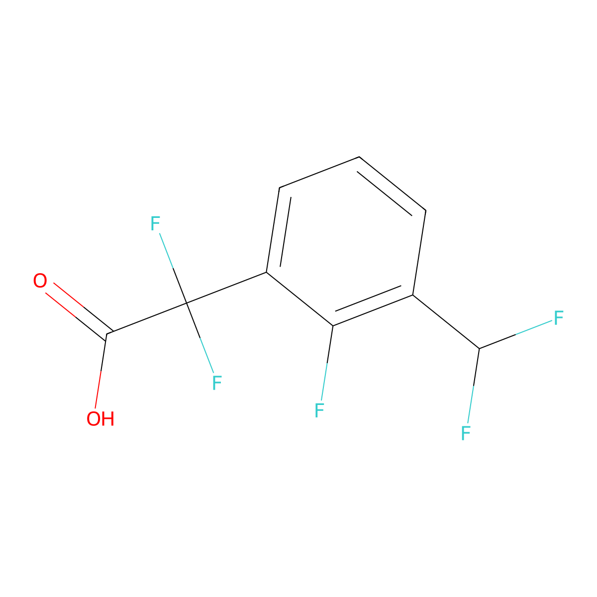 2-[3-(Difluoromethyl)-2-fluorophenyl]-2,2-difluoroacetic acid molecular structure, CAS 2138111-93-8