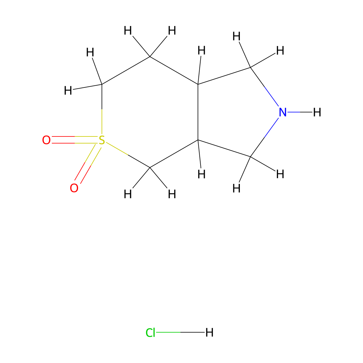 Octahydrothiopyrano[3,4-c]pyrrole 5,5-dioxide hydrochloride molecular structure, CAS 2138112-12-4