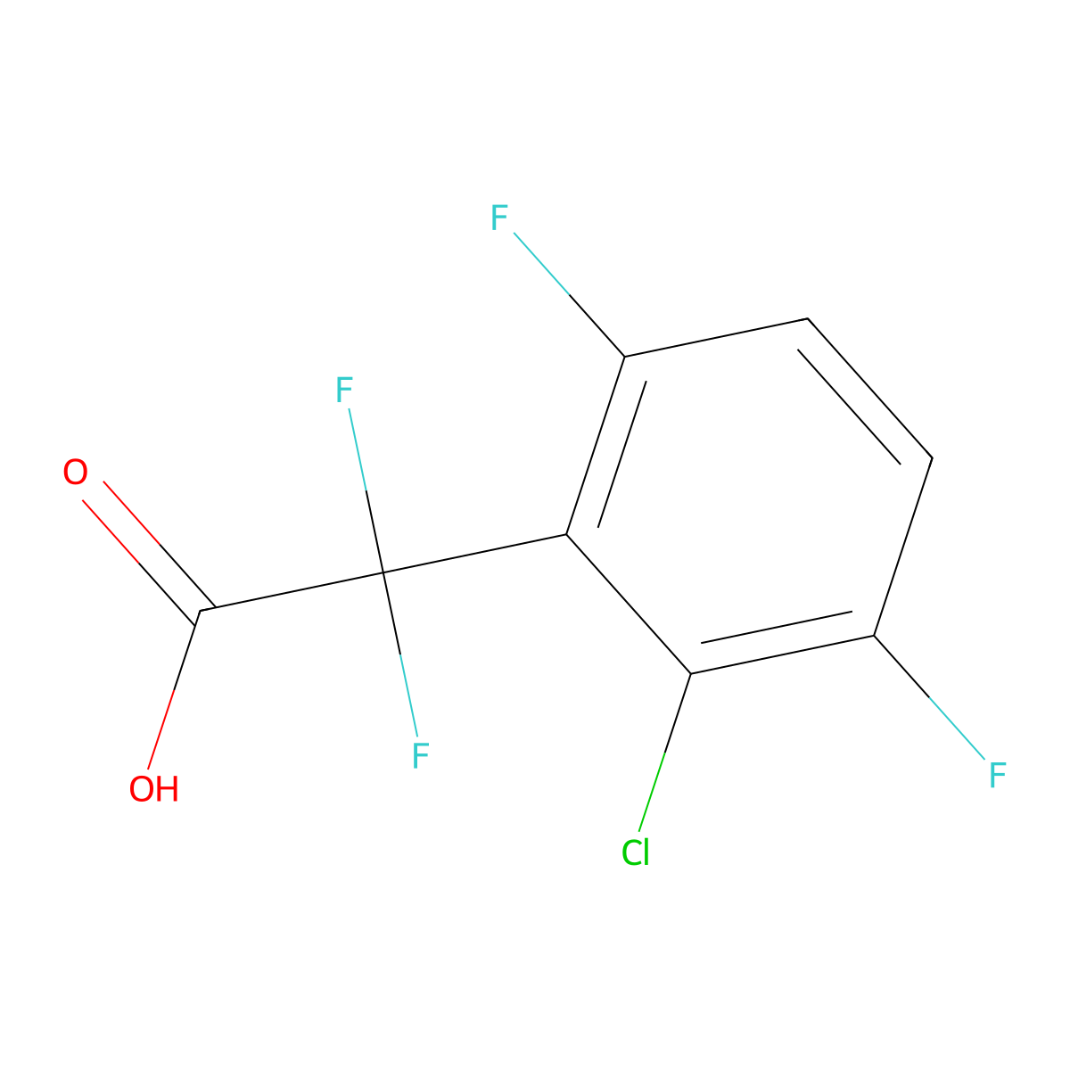 2-(2-Chloro-3,6-difluorophenyl)-2,2-difluoroacetic acid molecular structure, CAS 2138112-57-7