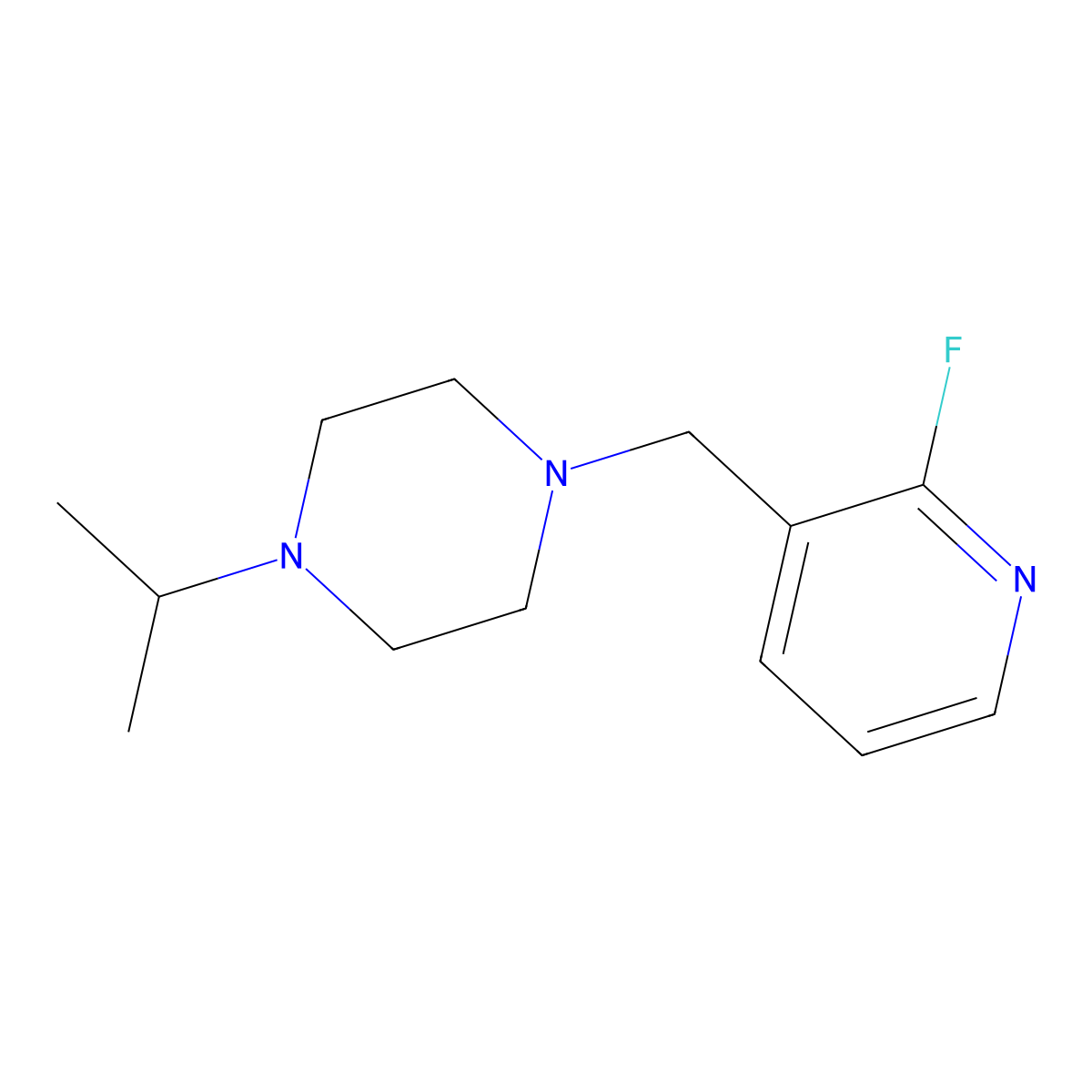 1-[(2-Fluoropyridin-3-yl)methyl]-4-(propan-2-yl)piperazine molecular structure, CAS 2138113-14-9