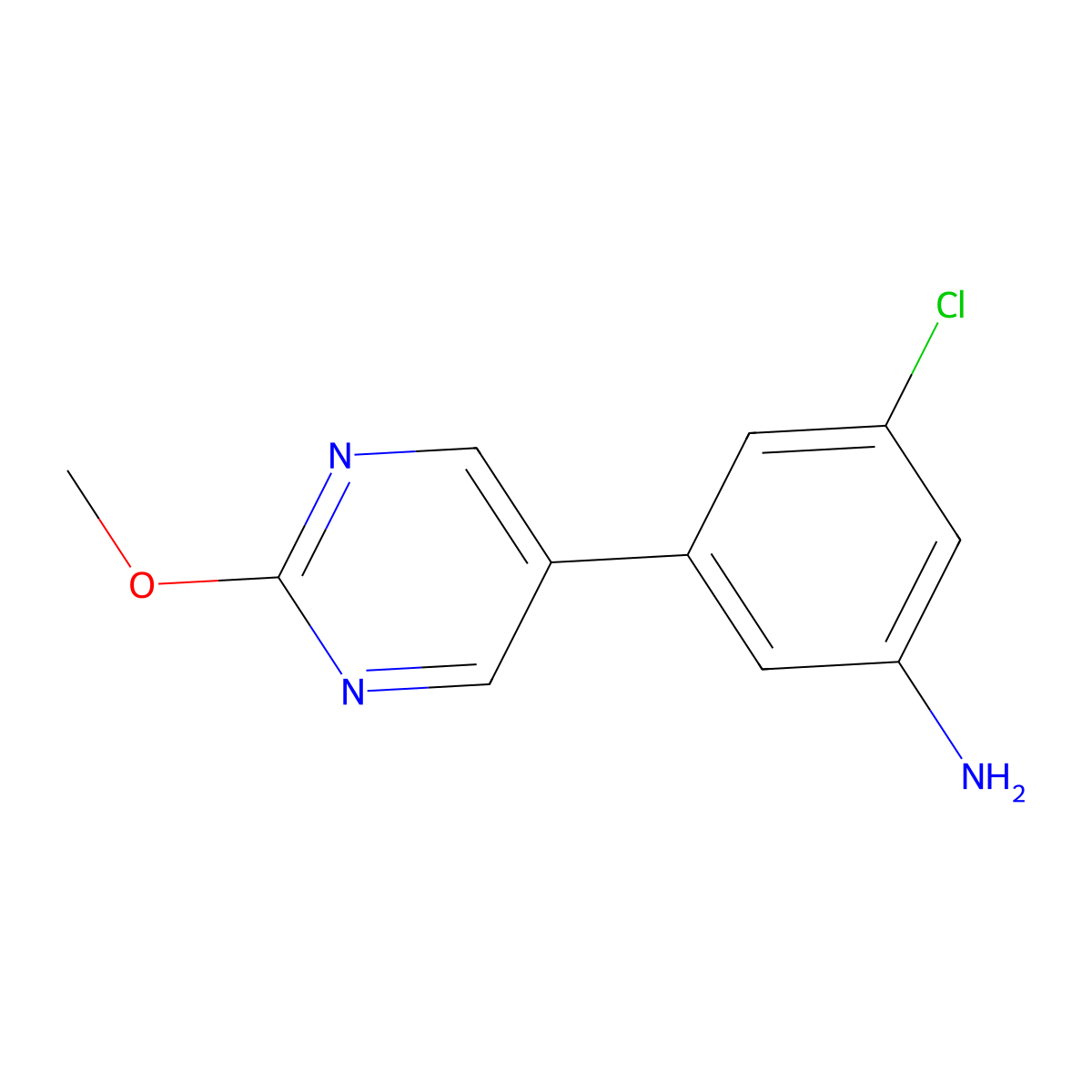 3-Chloro-5-(2-methoxypyrimidin-5-yl)aniline molecular structure, CAS 2138113-77-4