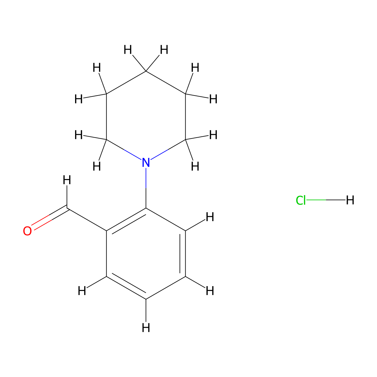 2-(Piperidin-1-yl)benzaldehyde hydrochloride molecular structure, CAS 2138114-42-6