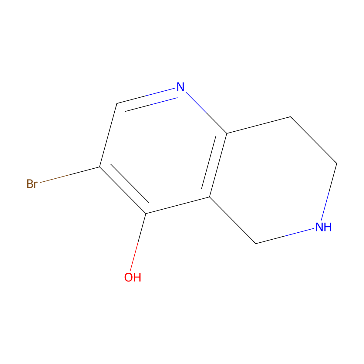 3-Bromo-5,6,7,8-tetrahydro-1,6-naphthyridin-4-ol molecular structure, CAS 2138114-45-9