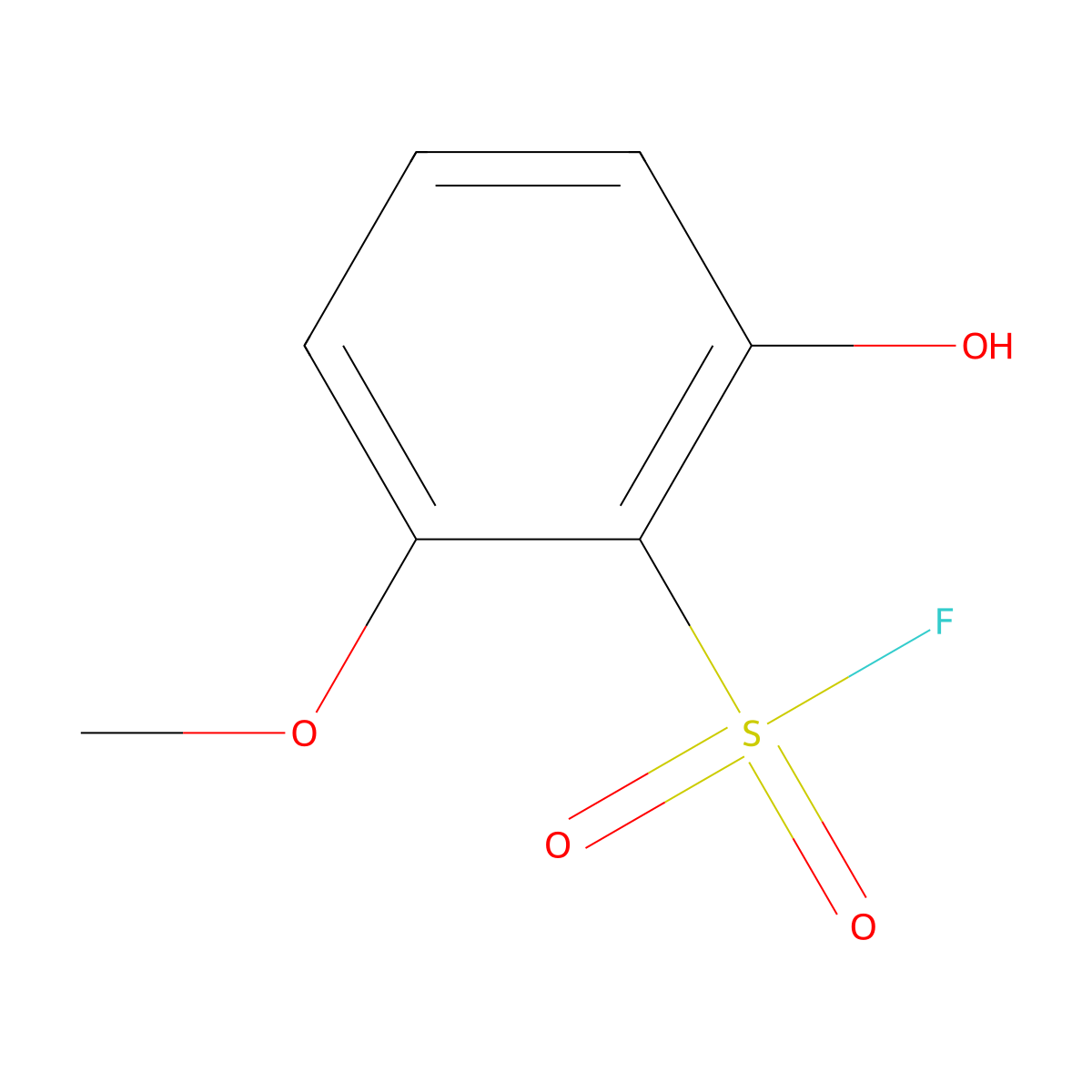 2-Hydroxy-6-methoxybenzene-1-sulfonyl fluoride molecular structure, CAS 2138114-52-8