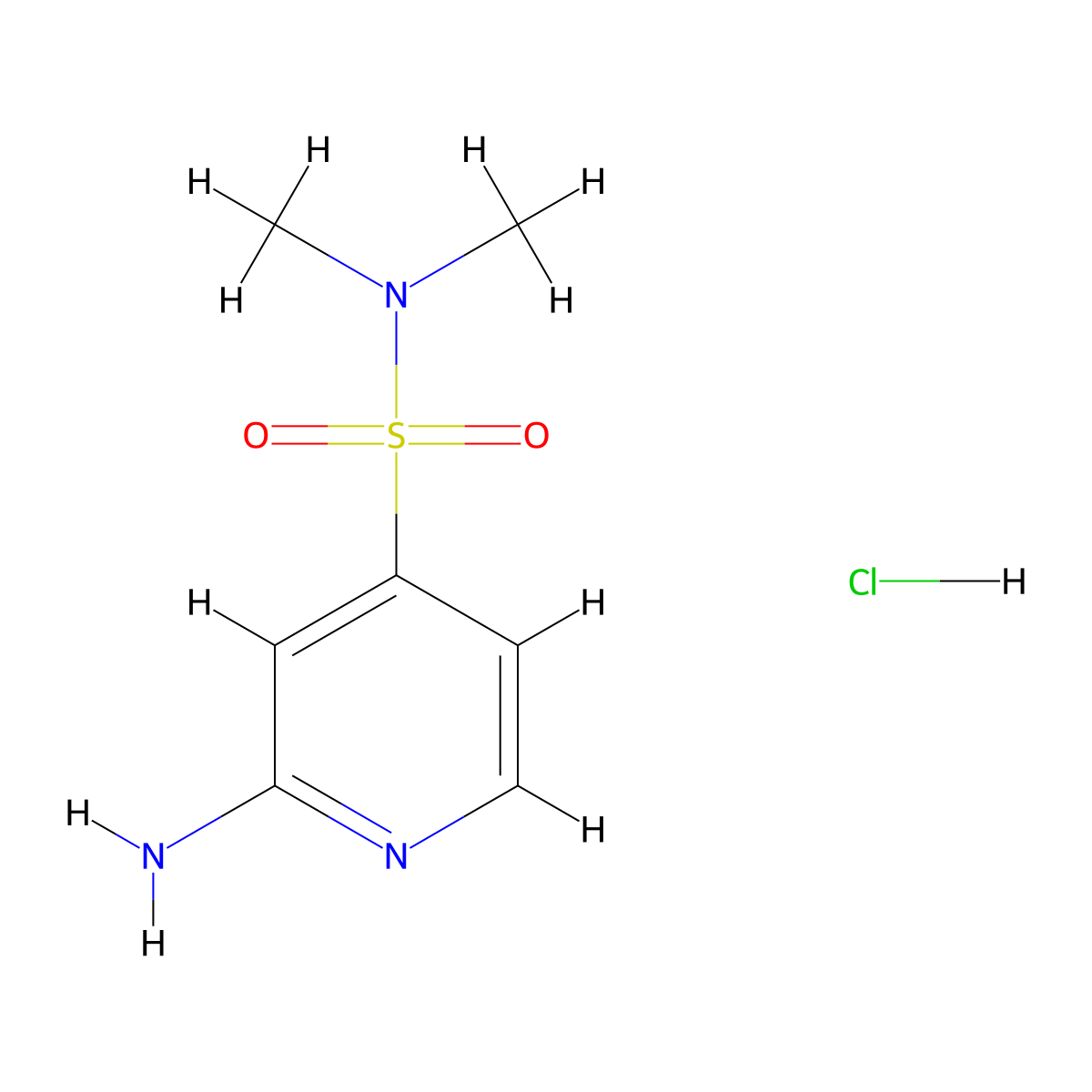 2-amino-N,N-dimethylpyridine-4-sulfonamide hydrochloride molecular structure, CAS 2138114-79-9