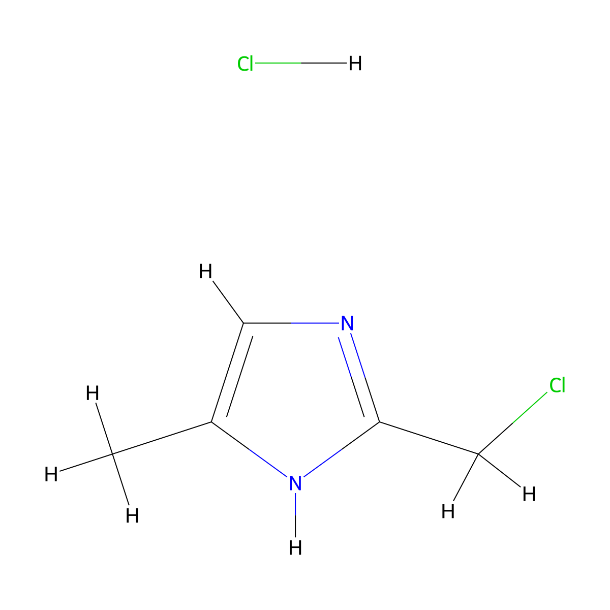 2-(chloromethyl)-4-methyl-1H-imidazole hydrochloride molecular structure, CAS 2138115-73-6