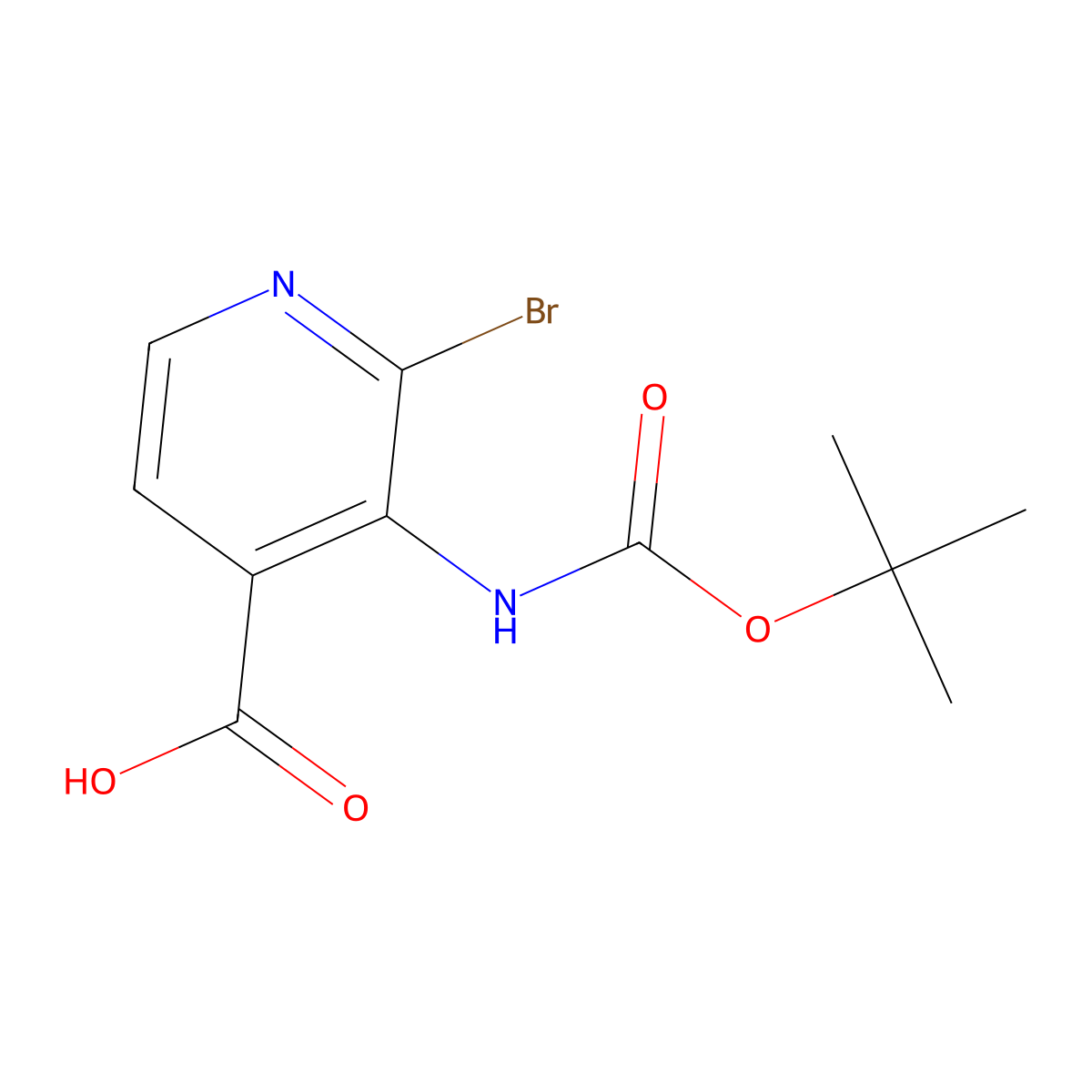 2-Bromo-3-{[(tert-butoxy)carbonyl]amino}pyridine-4-carboxylic acid molecular structure, CAS 2138115-97-4