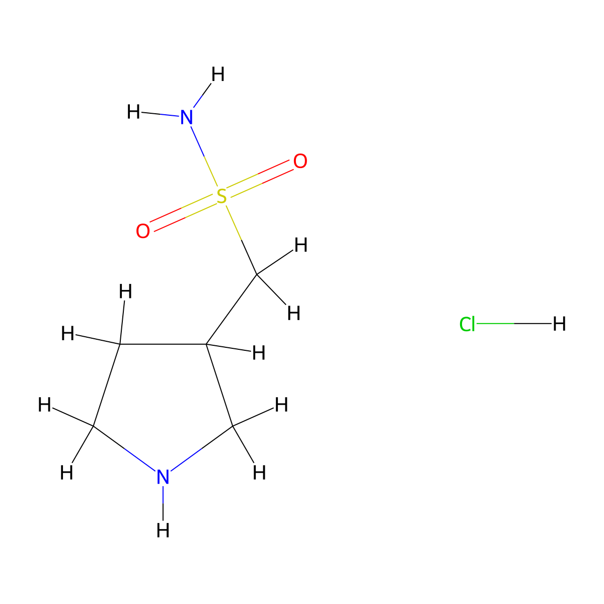 (Pyrrolidin-3-yl)methanesulfonamide hydrochloride molecular structure, CAS 2138116-07-9