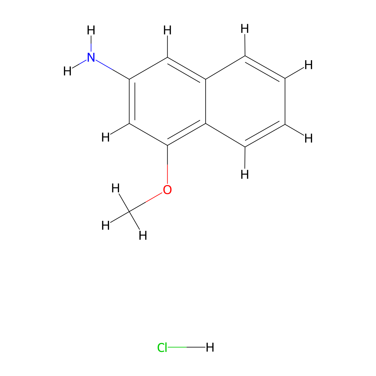 4-Methoxynaphthalen-2-amine hydrochloride molecular structure, CAS 2138116-14-8
