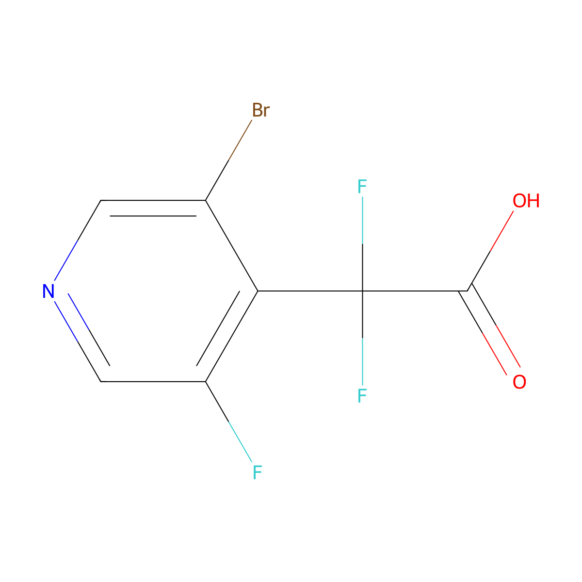 2-(3-Bromo-5-fluoropyridin-4-yl)-2,2-difluoroacetic acid molecular structure, CAS 2138117-57-2