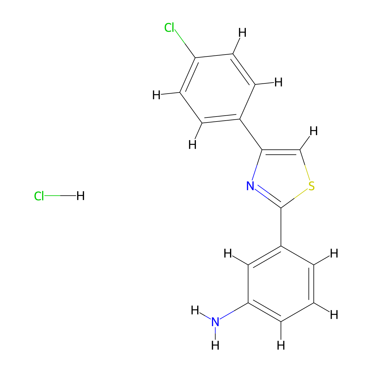 3-(4-(4-Chlorophenyl)-1,3-thiazol-2-yl)aniline hydrochloride molecular structure, CAS 2138118-42-8