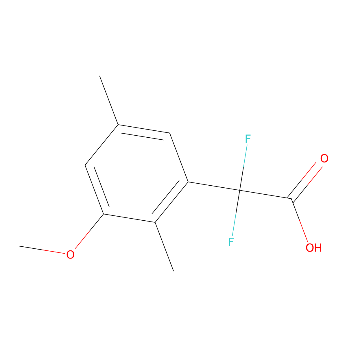 2,2-Difluoro-2-(3-methoxy-2,5-dimethylphenyl)acetic acid molecular structure, CAS 2138118-44-0