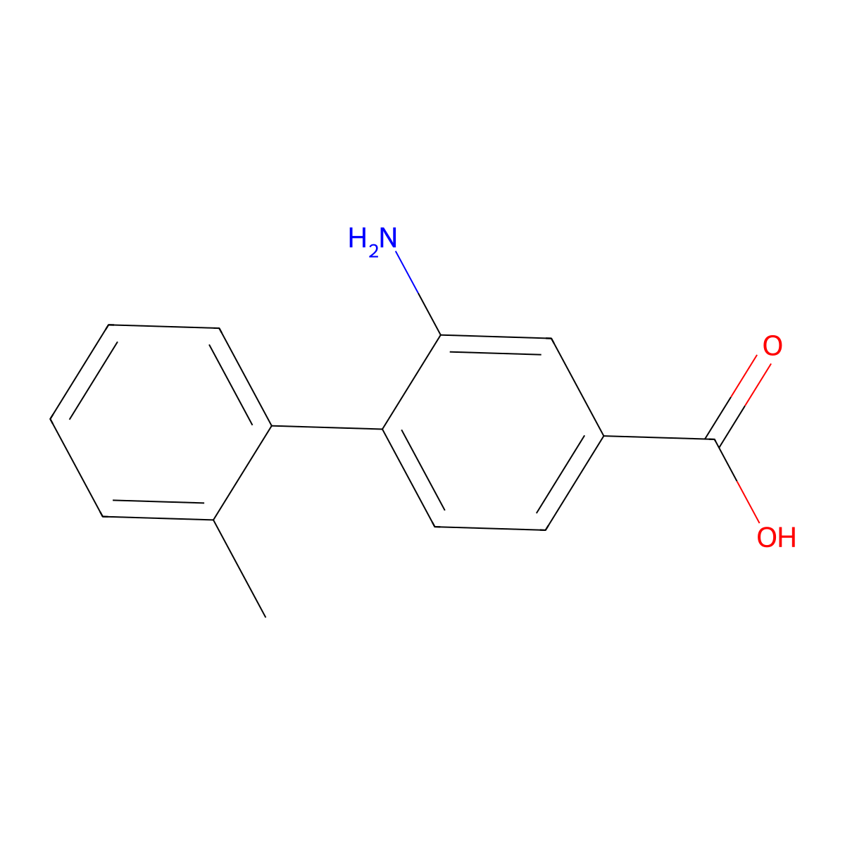 3-Amino-4-(2-methylphenyl)benzoic acid molecular structure, CAS 2138118-80-4
