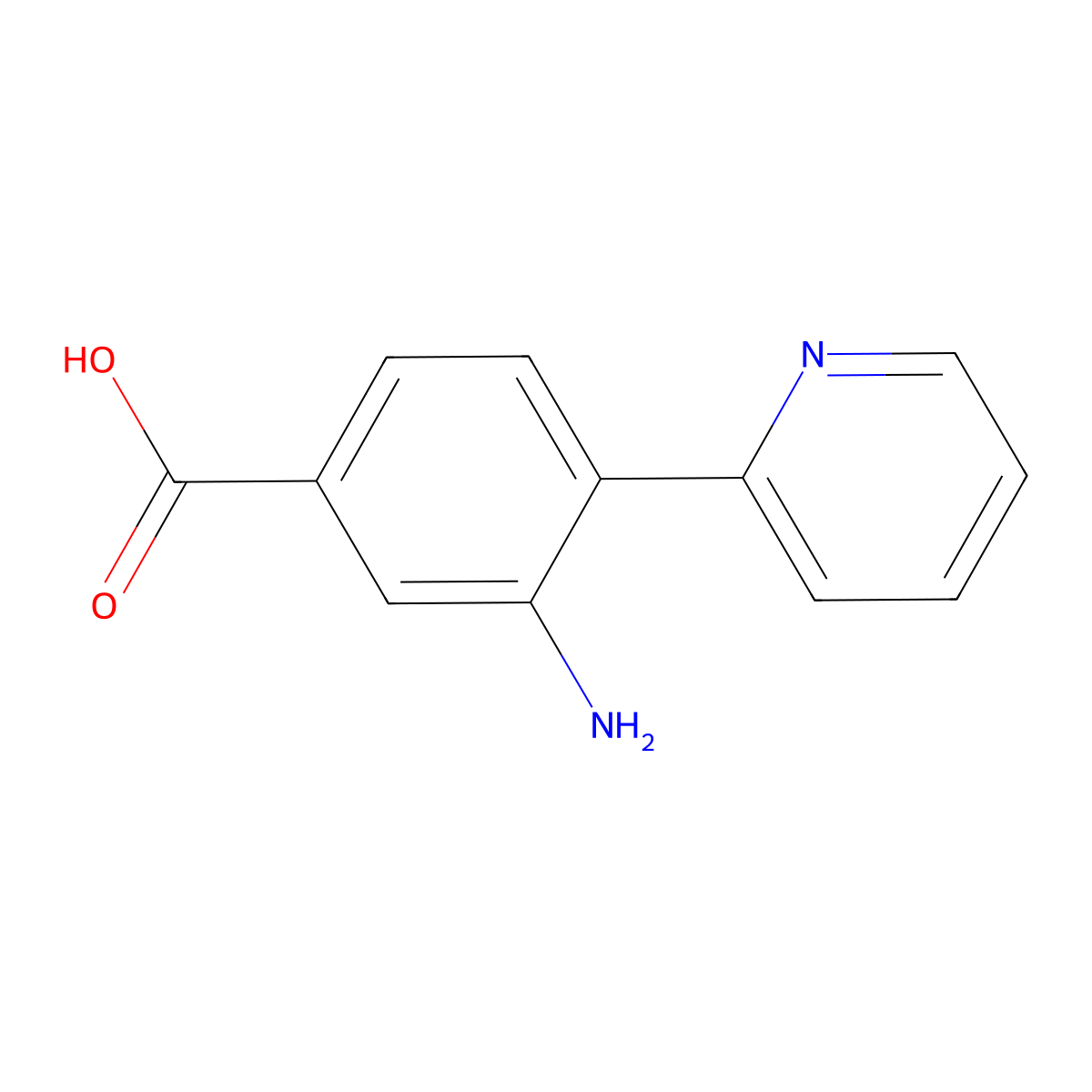 3-Amino-4-(pyridin-2-yl)benzoic acid molecular structure, CAS 2138118-85-9