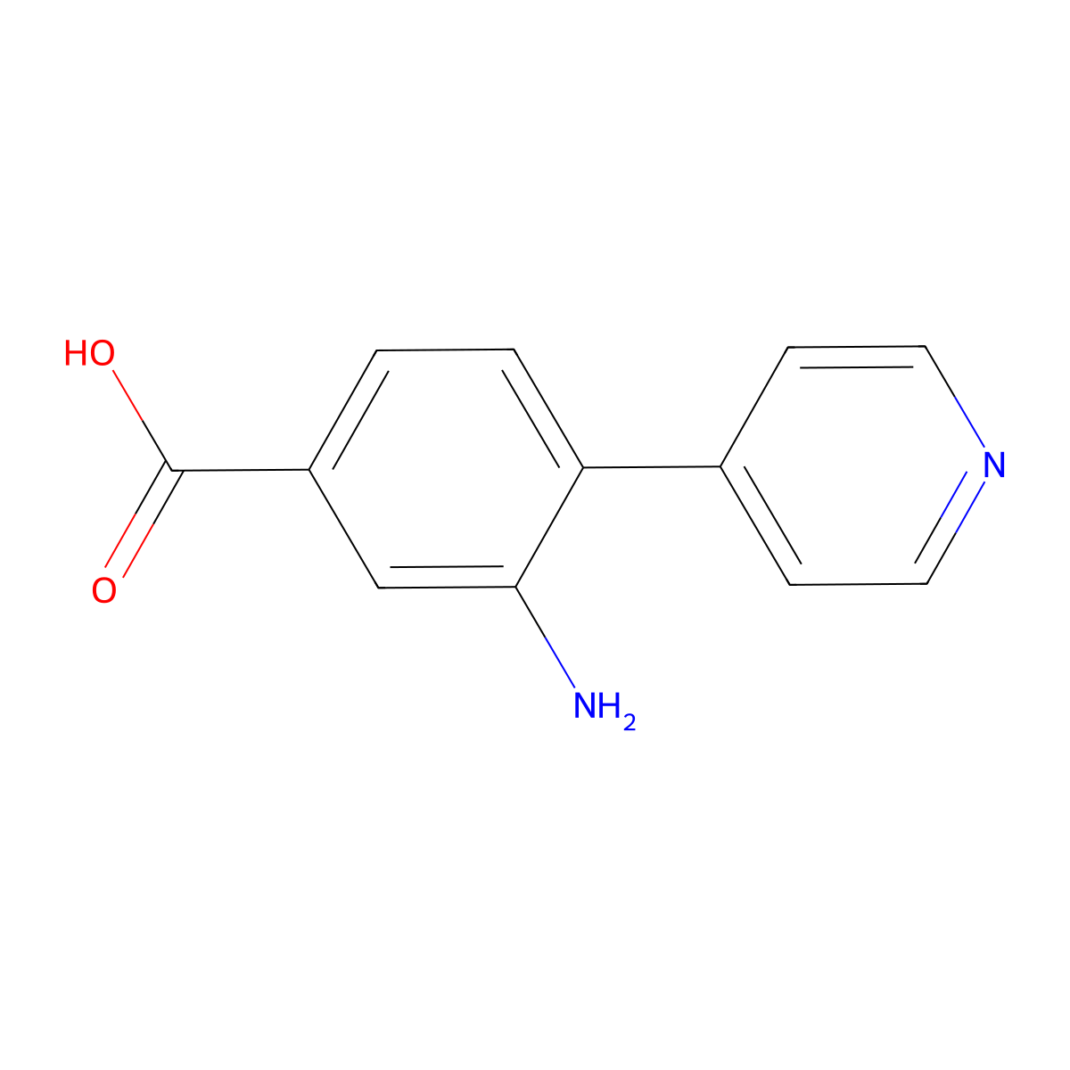 3-Amino-4-(pyridin-4-yl)benzoic acid molecular structure, CAS 2138118-95-1