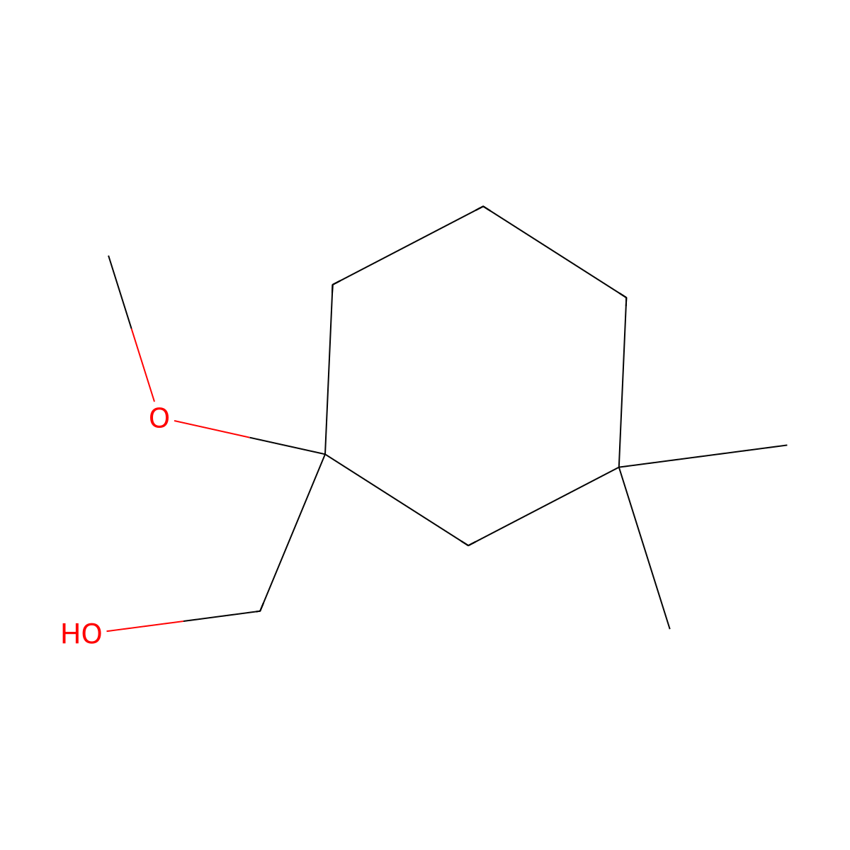 (1-Methoxy-3,3-dimethylcyclohexyl)methanol molecular structure, CAS 2138118-97-3