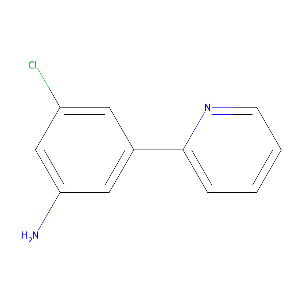 3-Chloro-5-(pyridin-2-yl)aniline molecular structure, CAS 2138119-08-9