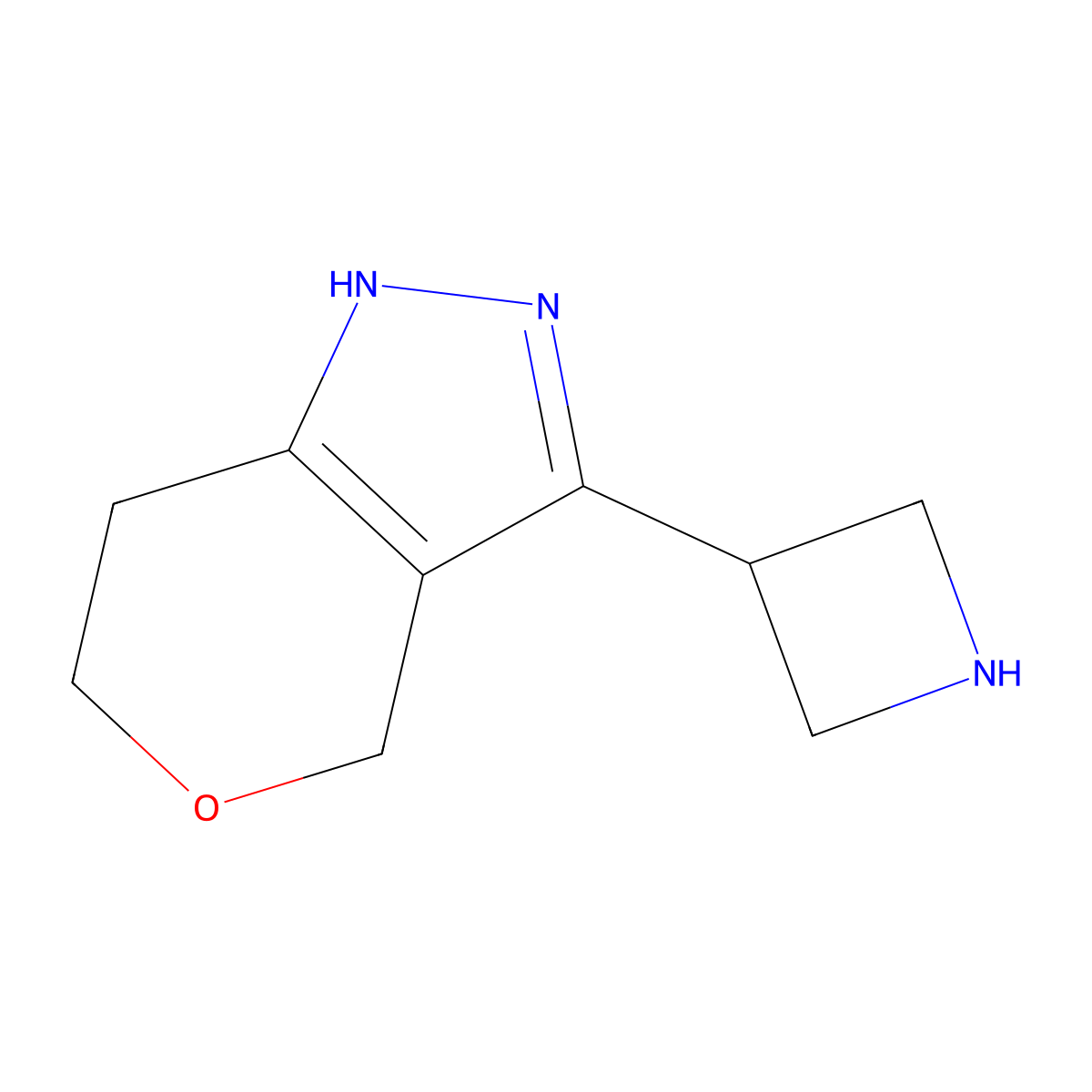 3-{1H,4H,6H,7H-pyrano[4,3-c]pyrazol-3-yl}azetidine molecular structure, CAS 2138119-33-0