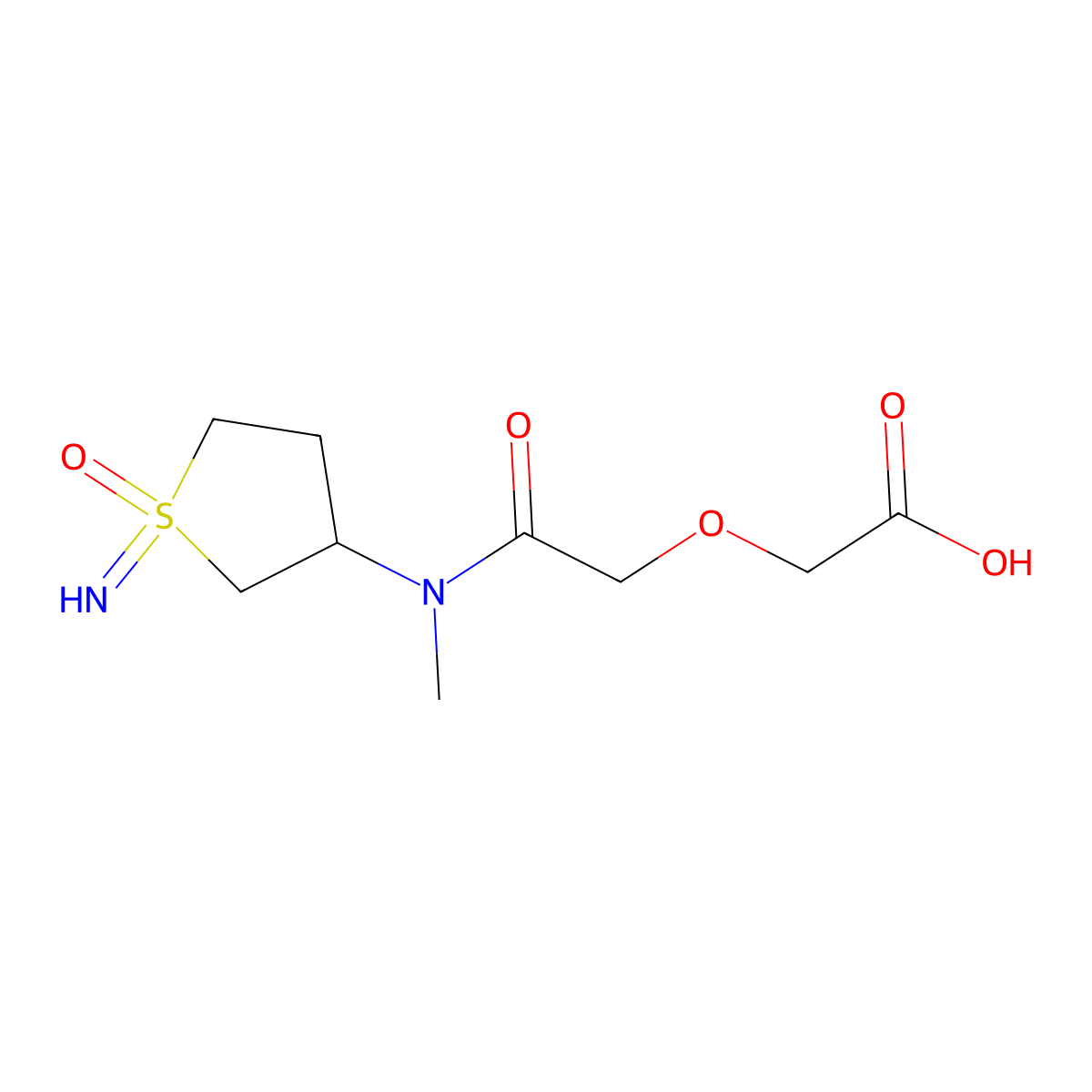 2-{[(1-Imino-1-oxo-1lambda6-thiolan-3-yl)(methyl)carbamoyl]methoxy}acetic acid molecular structure, CAS 2138120-62-2