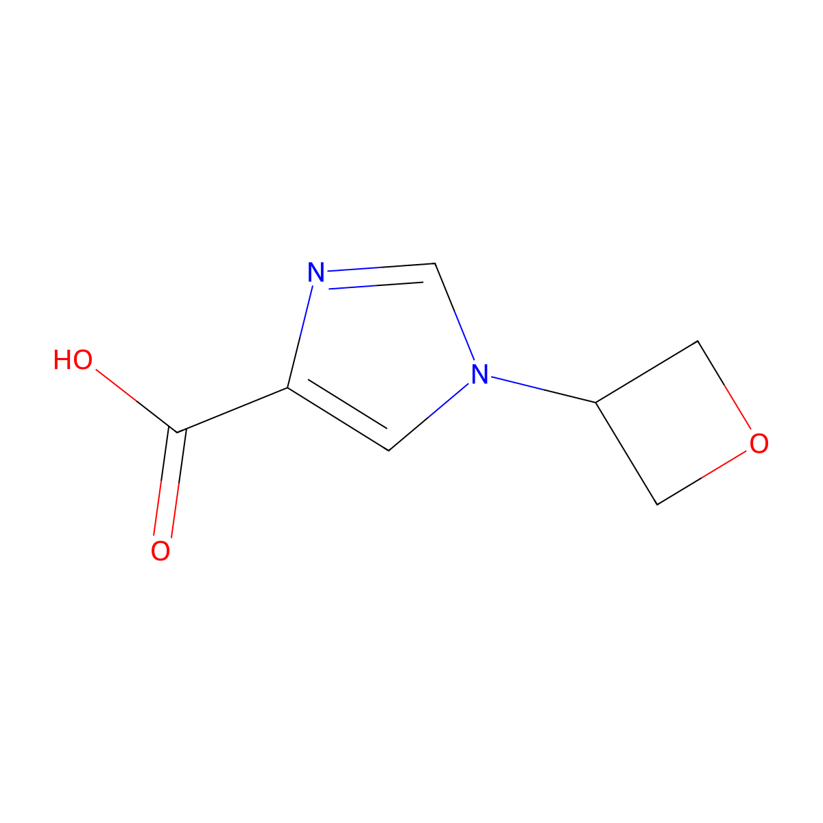 1-(oxetan-3-yl)-1H-imidazole-4-carboxylic acid molecular structure, CAS 2138121-01-2