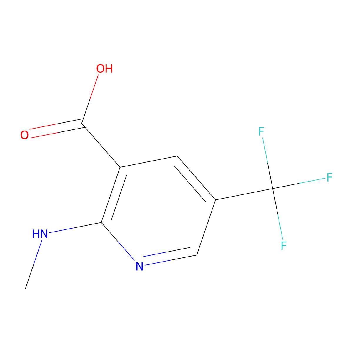 2-(Methylamino)-5-(trifluoromethyl)pyridine-3-carboxylic acid molecular structure, CAS 2138122-08-2