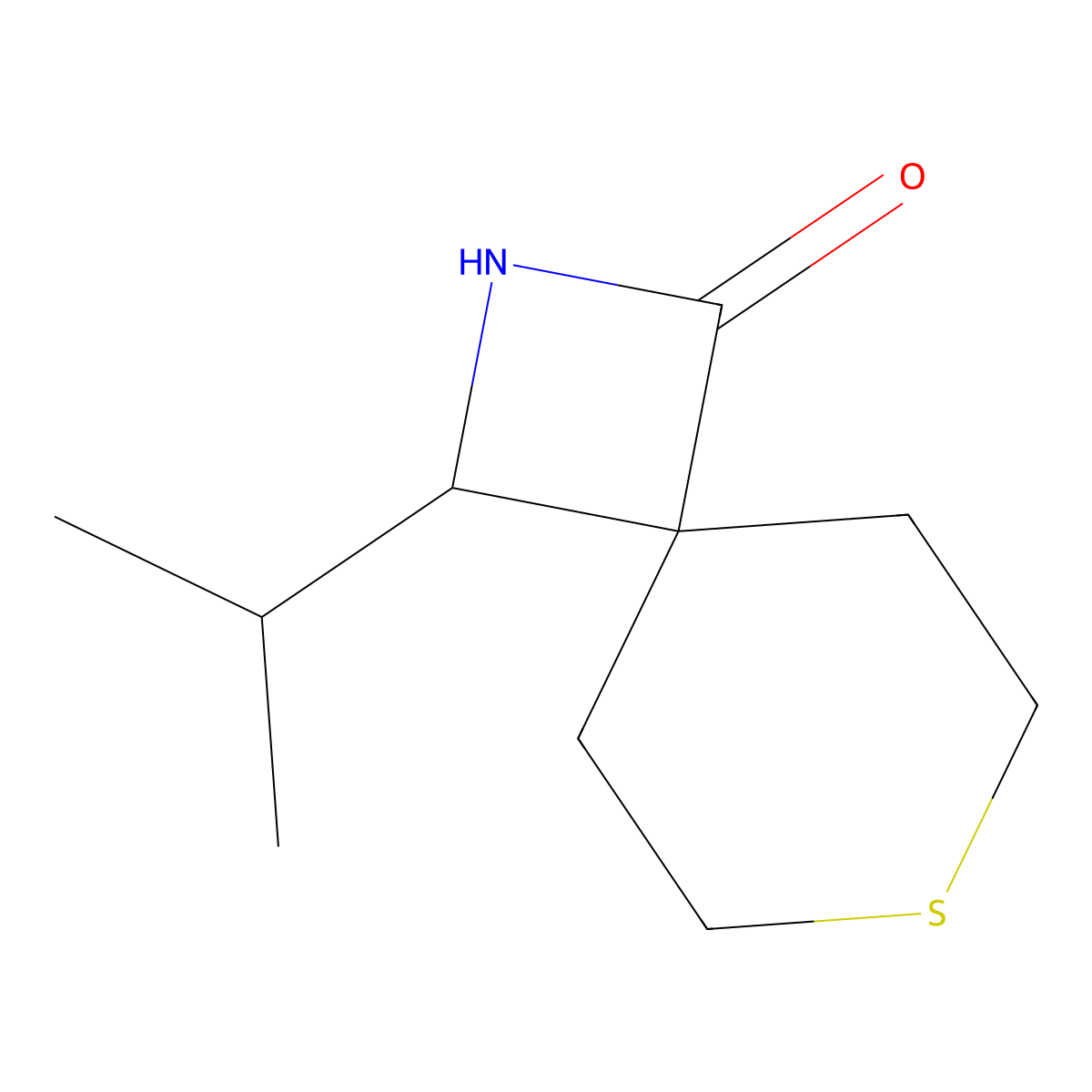 3-(Propan-2-yl)-7-thia-2-azaspiro[3.5]nonan-1-one molecular structure, CAS 2138122-28-6