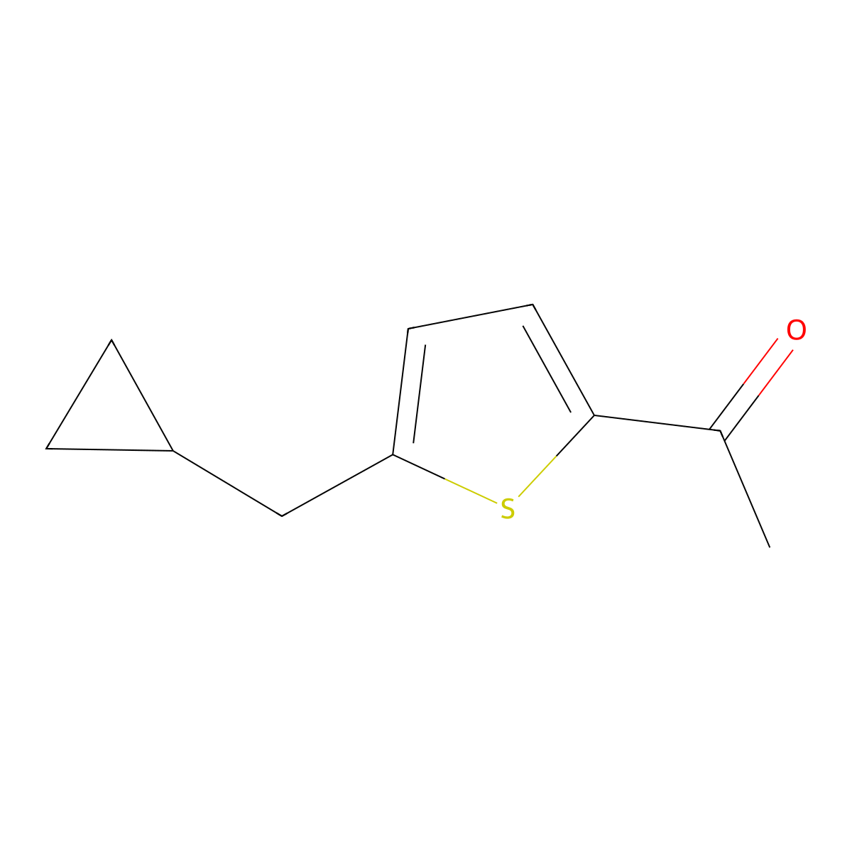 1-[5-(Cyclopropylmethyl)thiophen-2-yl]ethan-1-one molecular structure, CAS 2138123-11-0