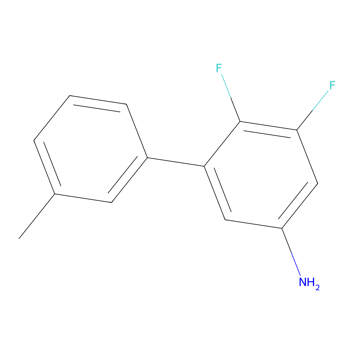 3,4-Difluoro-5-(3-methylphenyl)aniline molecular structure, CAS 2138123-34-7