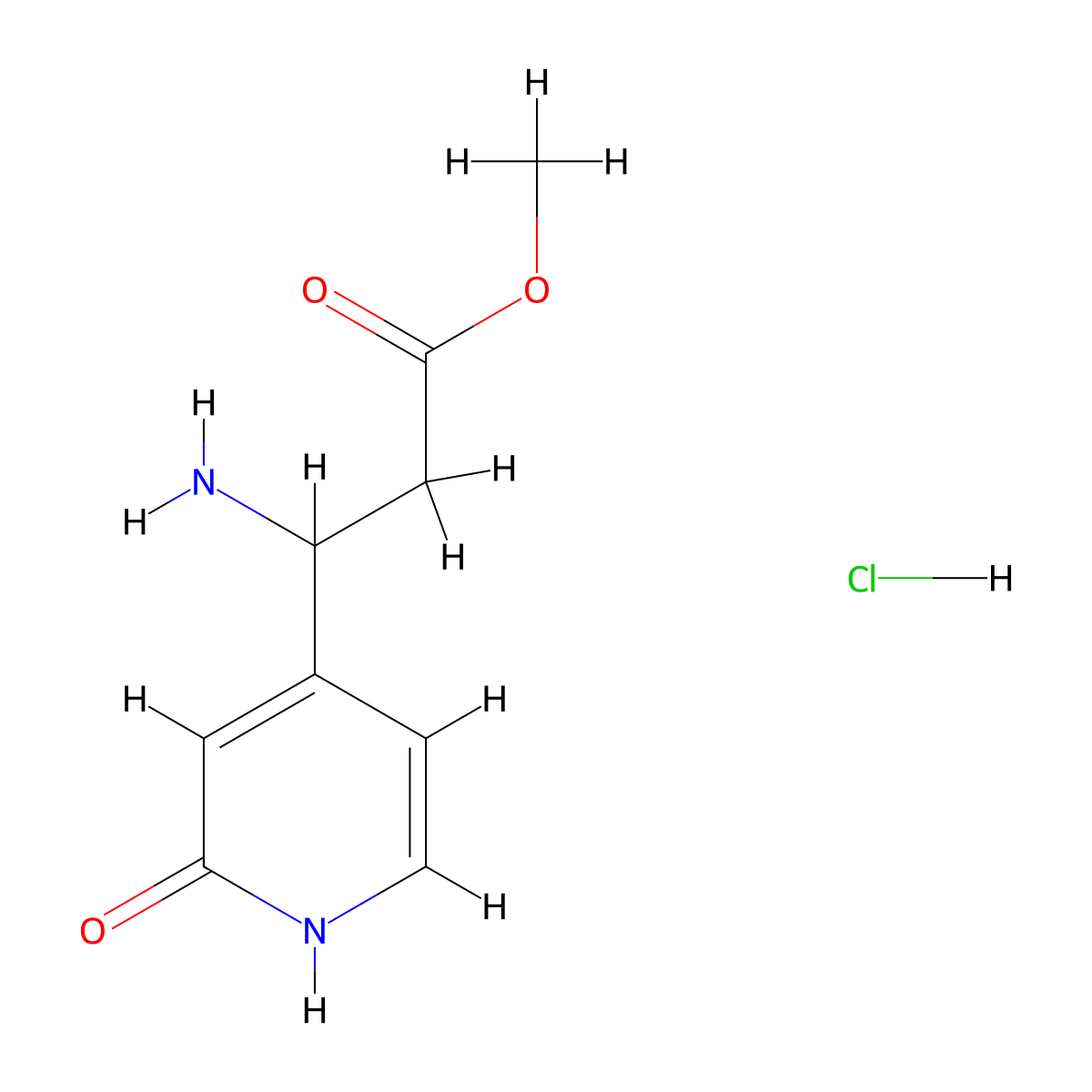 Methyl 3-amino-3-(2-hydroxypyridin-4-yl)propanoate hydrochloride molecular structure, CAS 2138123-78-9