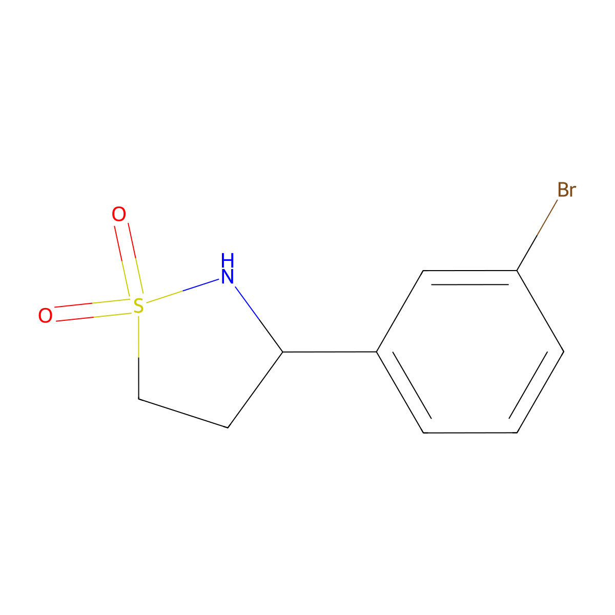 3-(3-Bromophenyl)-1lambda6,2-thiazolidine-1,1-dione molecular structure, CAS 2138124-06-6