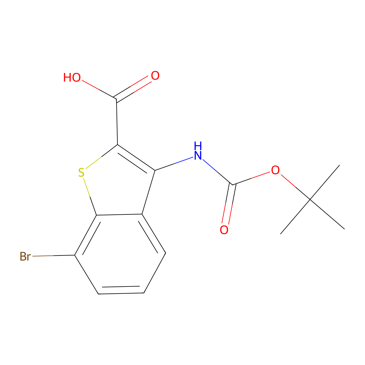 7-Bromo-3-{[(tert-butoxy)carbonyl]amino}-1-benzothiophene-2-carboxylic acid molecular structure, CAS 2138124-55-5