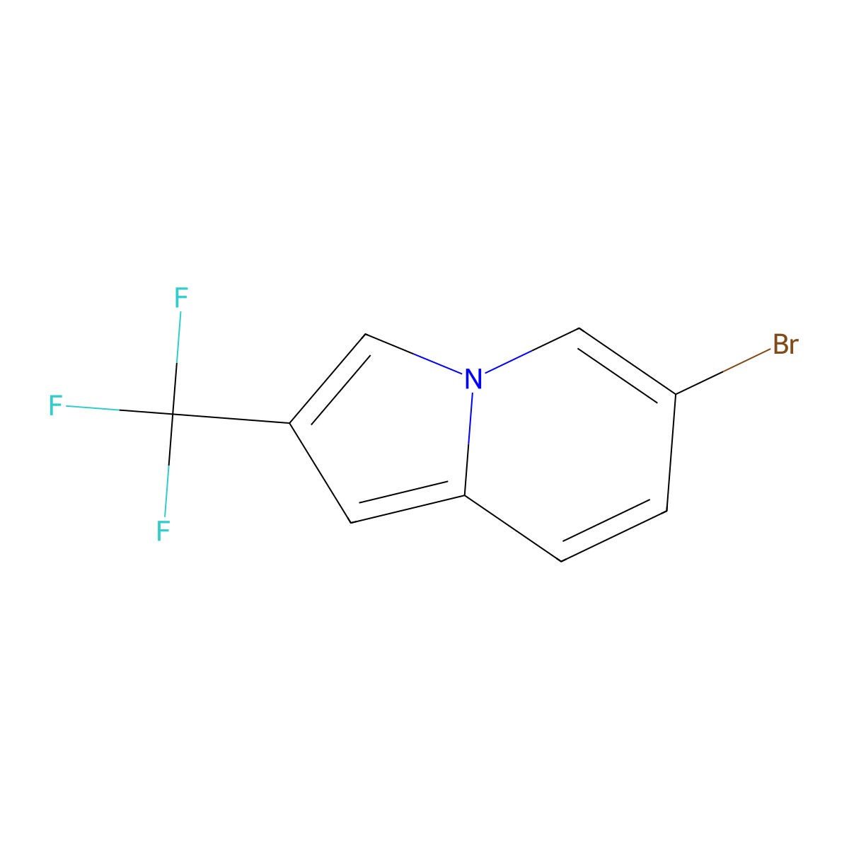 6-Bromo-2-(trifluoromethyl)indolizine molecular structure, CAS 2138124-84-0