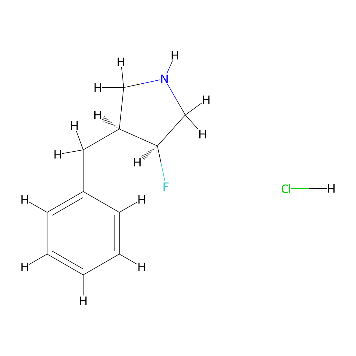 (3S,4S)-3-Benzyl-4-fluoropyrrolidine;hydrochloride molecular structure, CAS 2138125-96-7