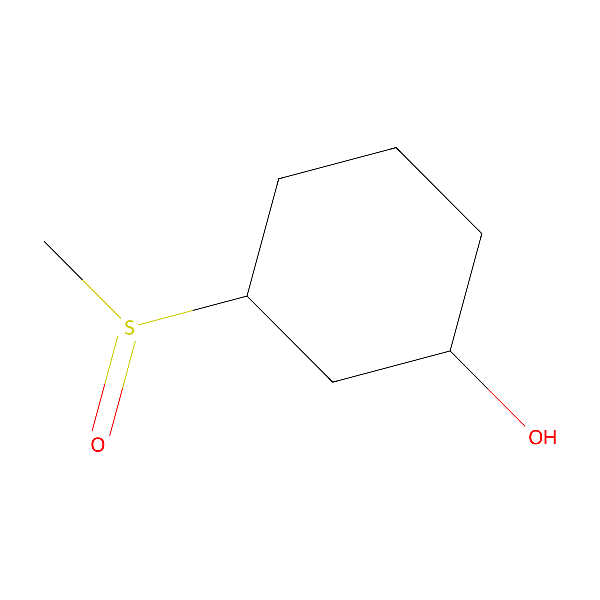 3-Methanesulfinylcyclohexan-1-ol molecular structure, CAS 2138126-09-5