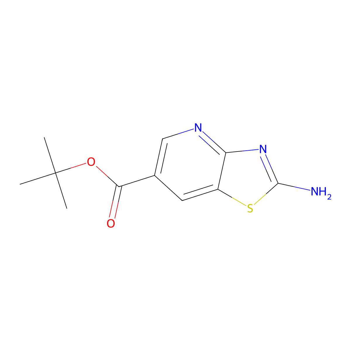 Tert-butyl 2-amino-[1,3]thiazolo[4,5-b]pyridine-6-carboxylate molecular structure, CAS 2138126-53-9