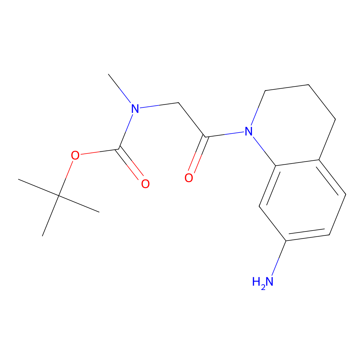 tert-butyl N-[2-(7-amino-1,2,3,4-tetrahydroquinolin-1-yl)-2-oxoethyl]-N-methylcarbamate molecular structure, CAS 2138126-68-6