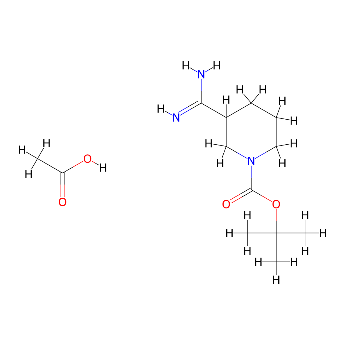 Acetic acid; tert-butyl 3-carbamimidoylpiperidine-1-carboxylate molecular structure, CAS 2138127-03-2
