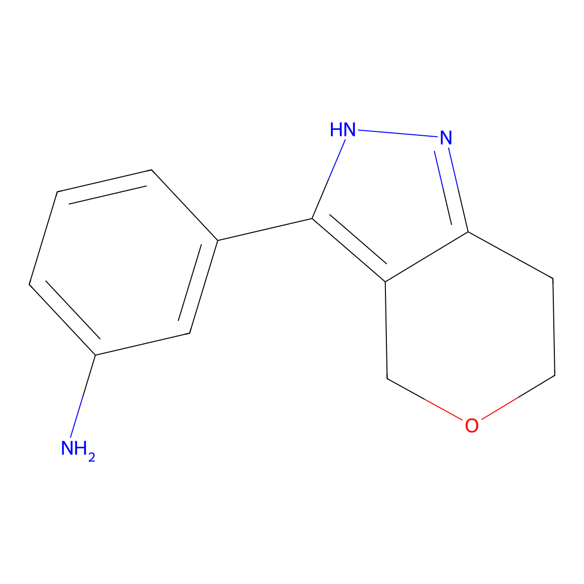 3-{2H,4H,6H,7H-pyrano[4,3-c]pyrazol-3-yl}aniline molecular structure, CAS 2138127-67-8
