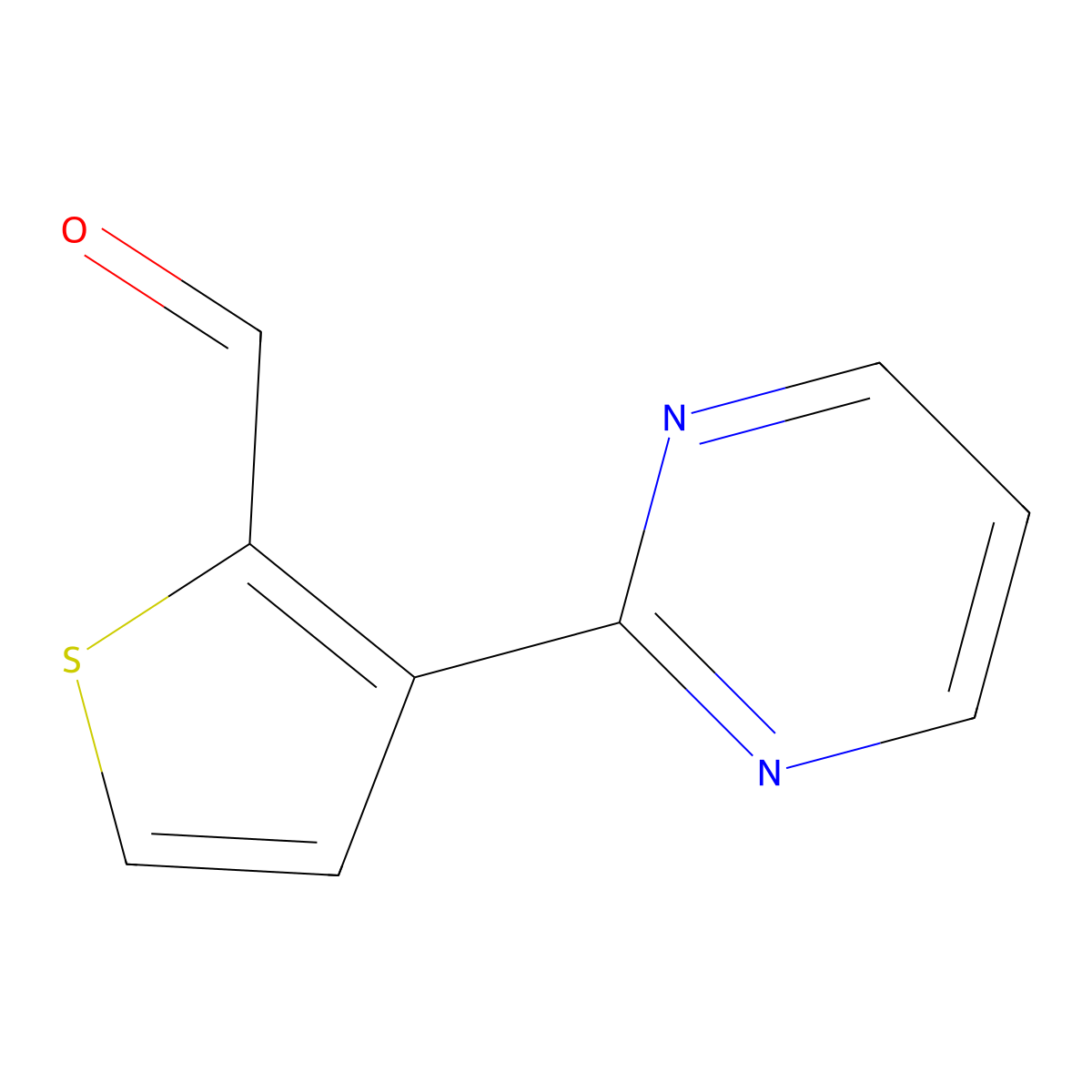 3-(Pyrimidin-2-yl)thiophene-2-carbaldehyde molecular structure, CAS 2138128-15-9