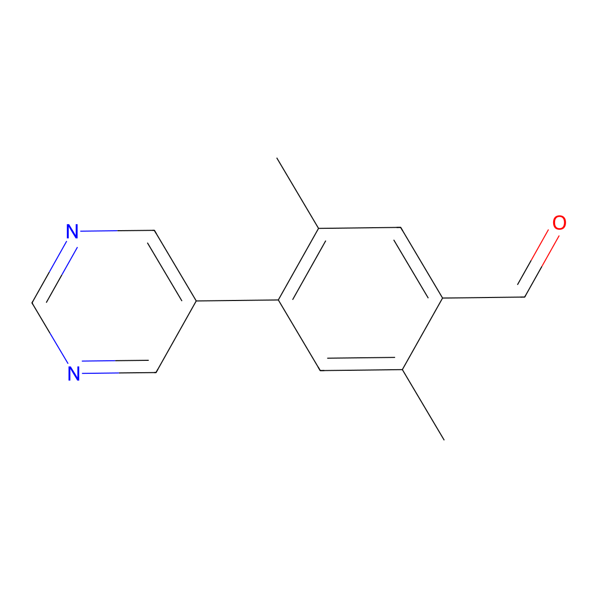 2,5-Dimethyl-4-(pyrimidin-5-yl)benzaldehyde molecular structure, CAS 2138128-68-2