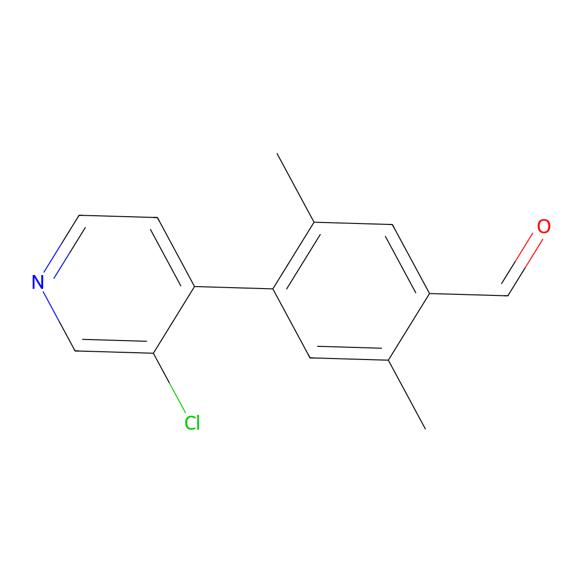 4-(3-Chloropyridin-4-yl)-2,5-dimethylbenzaldehyde molecular structure, CAS 2138128-86-4