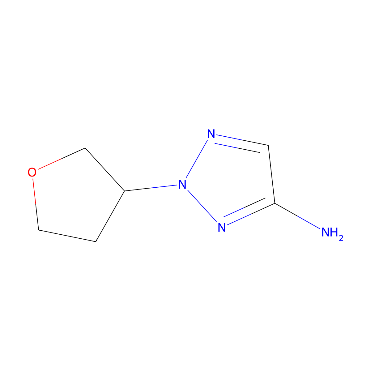 2-(oxolan-3-yl)-2H-1,2,3-triazol-4-amine molecular structure, CAS 2138128-95-5