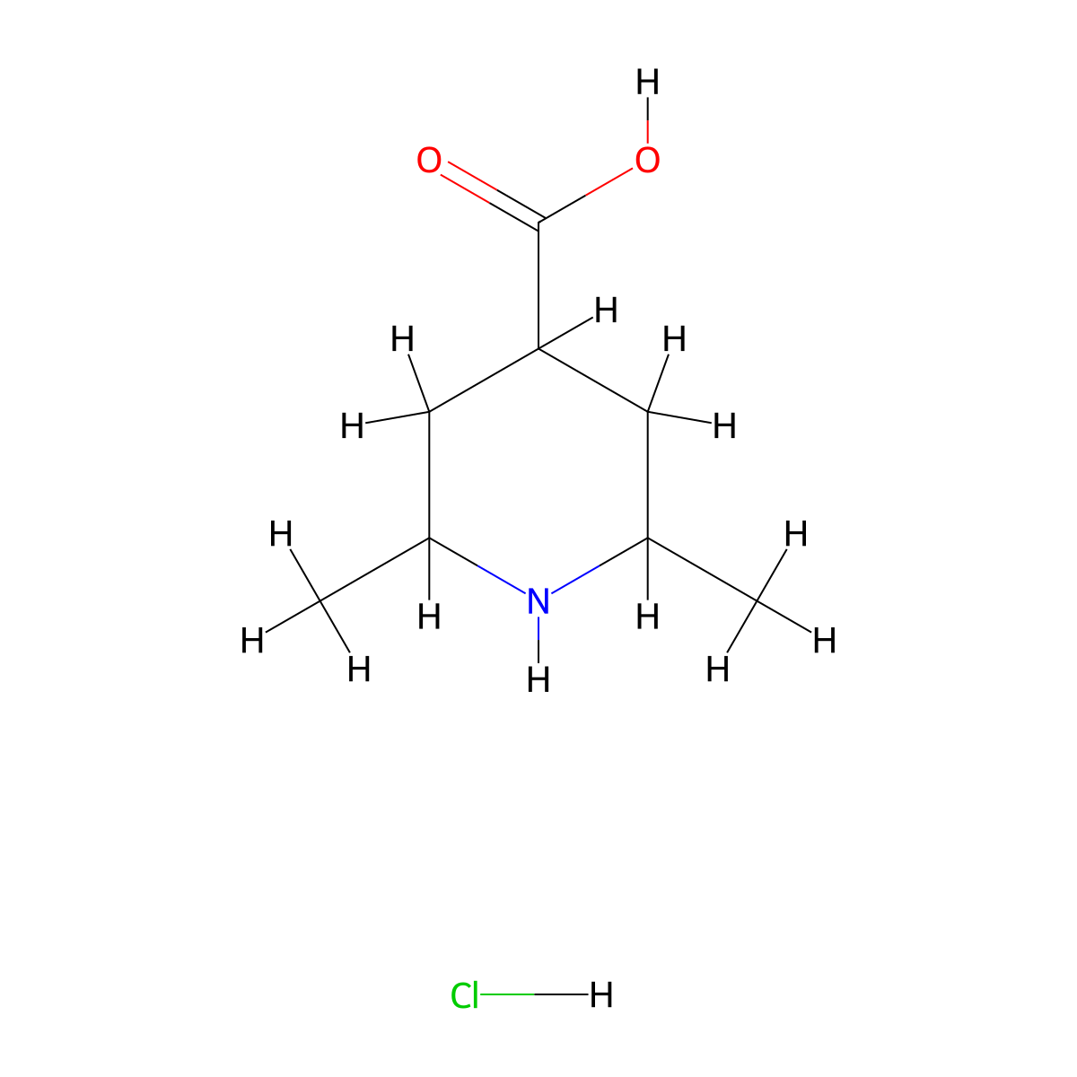 2,6-Dimethylpiperidine-4-carboxylic acid hydrochloride molecular structure, CAS 2138128-97-7