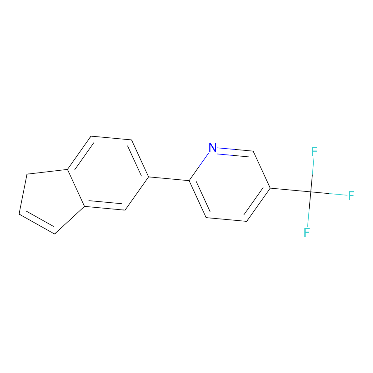 2-(1H-inden-5-yl)-5-(trifluoromethyl)pyridine molecular structure, CAS 2138129-49-2