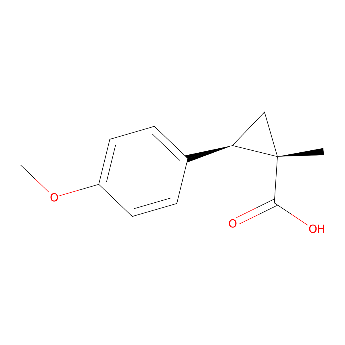 rac-(1R,2S)-2-(4-methoxyphenyl)-1-methylcyclopropane-1-carboxylic acid molecular structure, CAS 2138129-91-4