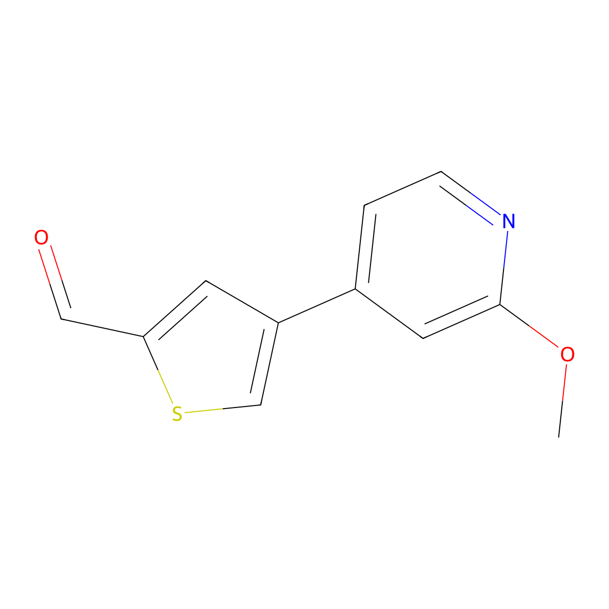 4-(2-Methoxypyridin-4-yl)thiophene-2-carbaldehyde molecular structure, CAS 2138130-22-8